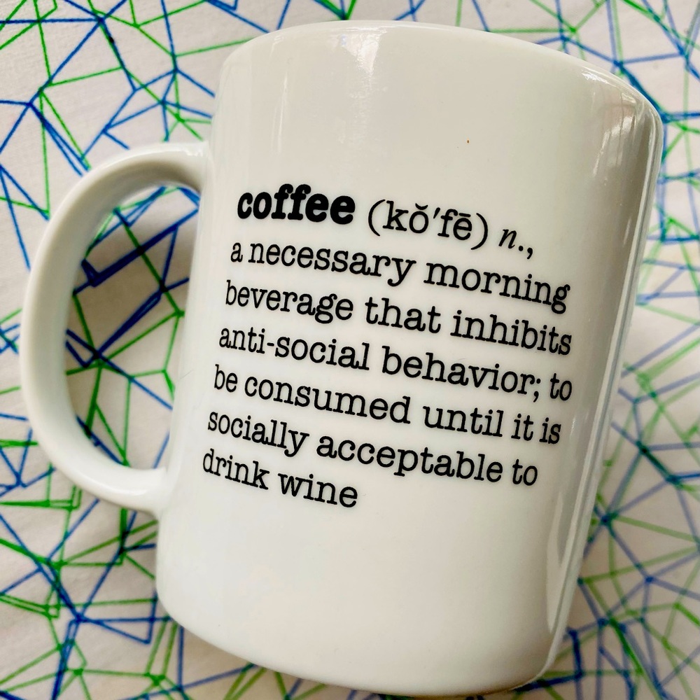 Coffee mug, definition of coffee, ceramic